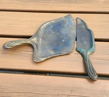 Vintage Brass Silent Butler Crumb Catcher Set Handled Pan