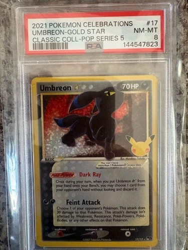 2021 Pokémon TCG Celebrations Umbreon #17 Classic Collection Gold Star PSA 8