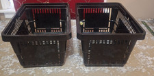 Shopping Hand Baskets 2-Pack Lot Grocery Basket Pair Black Plastic Retail Blank