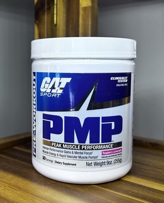 GAT Sport PMP Peak Muscle Pre-Workout 30 Servings Raspberry Lemonade EXP 06/28