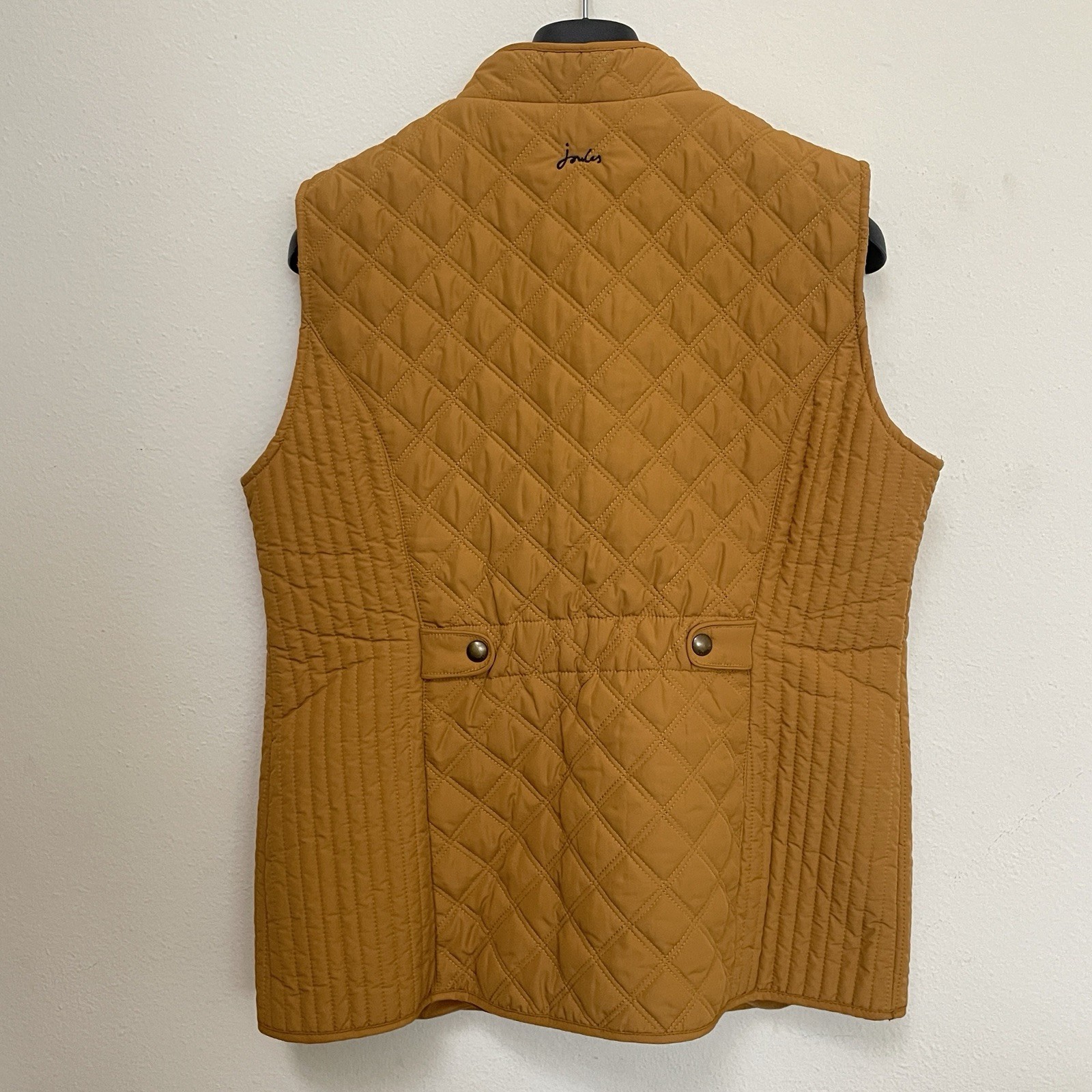 Joules Diamond Quilted Golden Minx Puffer Vest Size 10 Preppy Equestrian Mustard