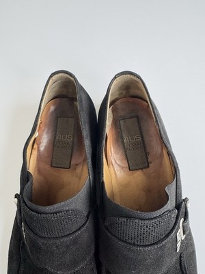 Cesare Paciotti 4US Black Suede Loafers Perforated Slip On  display picture 1