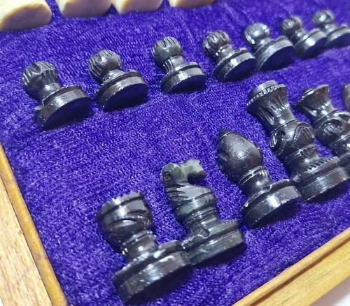 Handmade Marble Chess Set Complete in Wooden Travel Box 8" x 8" FREE SHIPPING - Picture 13 of 18