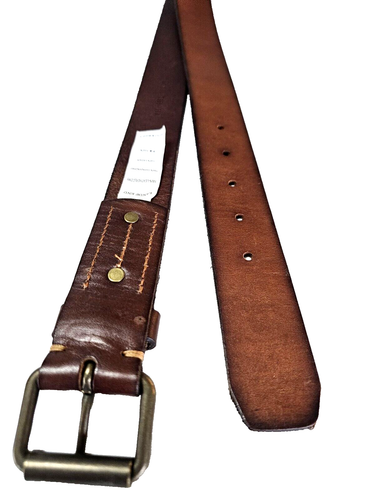 Land's End Men's Brown Leather Adjustable Belt Size 44 - Picture 10 of 12