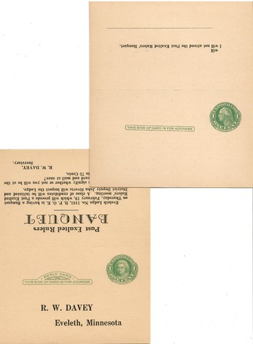 US, UY7, 1c+1c, 1915, 25 MNH Unfolded George & Martha Washington Reply Card's.