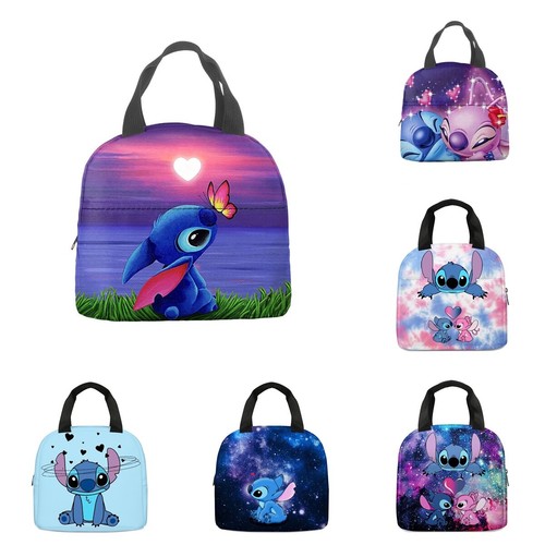 Borsa pranzo isolata 3D Lilo & Stitch scuola snack box viaggio borsa a mano lunchbox - Foto 1 di 28