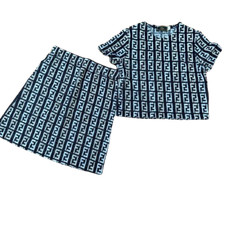 FENDI Zucca pattern pile fabric short-sleeve t-shirt  skirt set size 40