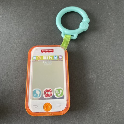 Fisher Price Orange Mirror Phone Roped Ring 2014 Toy Baby Toddler Kids
