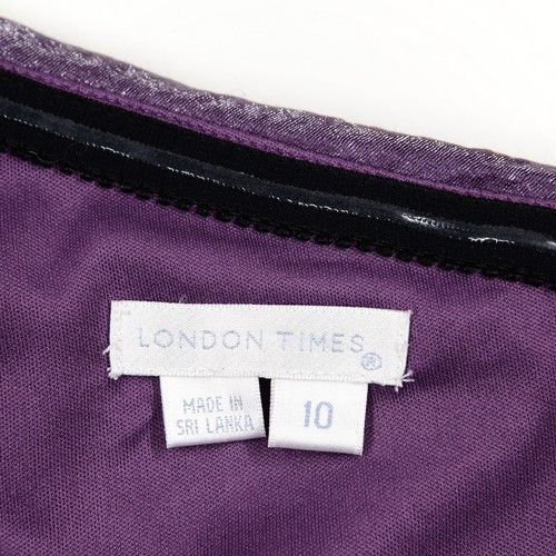 London Times One Shoulder Ruffled Taffeta Dress Women Size 10 stretch elegant - Picture 15 of 16