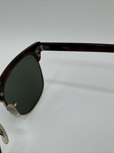 1970's VINTAGE B&L RAY-BAN W0366 MOCK TORT/GOLDEN G15-UV CLUBMASTER SUNGLASSES - Picture 5 of 8