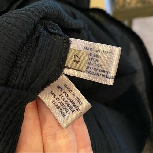 NWT~Auth BOTTEGA VENETA Black Silk Blend Ruched Dress Size 42-Retail $1399 - Picture 10 of 12