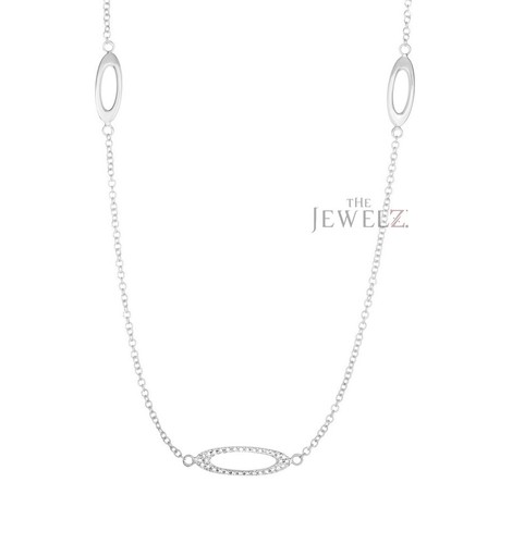 14K Gold 0.16 CT VS/F-G Diamond Open Oval Infinity Symbol Necklace Fine Jew... - Picture 2 of 3