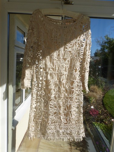 Phase Eight Ivory Crochet Lace Dress Size 10 - Picture 8 of 8