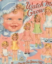 VINTGE 1944 WATCH ME GROW PAPER DOLL LASER REPRODUCTION~Org SIZE UNCUT NO.1SLER