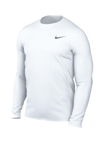 Nike Men's White Legend Long Sleeve Crew Neck Dri-FIT Tee Shirt DV7298 S-2XL - Picture 1 of 4