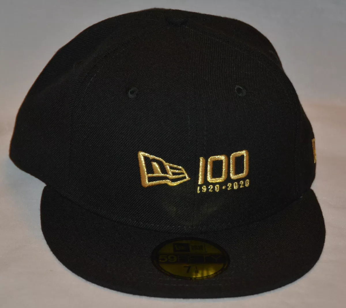 New Era 59Fifty 100th Anniversary Collection Hat (Size 7 1/8) Black Gold  2020