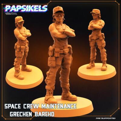 3D Printed Papsikels Cyberpunk Sci-Fi Space Crew Maintenance Grechen Bareho -