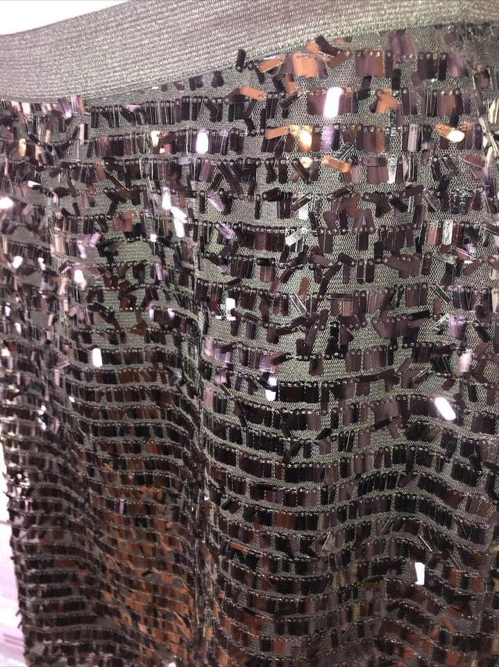 JOE Fresh XS Black SEQUIN Beaded Elastic Waist Mini Skirt - Image 3 of 4