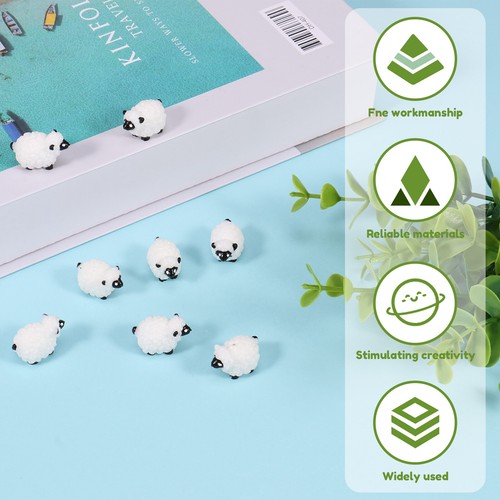 40Pcs Miniature Sheep Figures Resin Mini Garden Sheep Realistic Sheep Cake tehbC