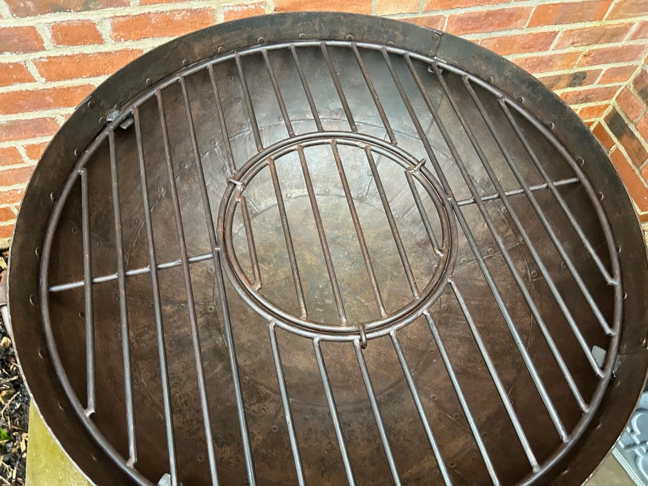 Iron Indian Kadai Fire Pit Bowl 80cm Diameter with Stand & BBQ
