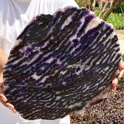 6.49LB Natural of Zebra Stone and Fluorite Coexistence Slice quartz crystal - 第 12/12 張圖片