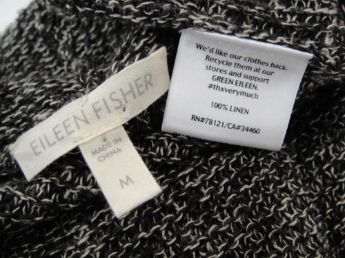 Cardigan Eileen Fisher taglia M 100% lino aperto davanti drappeggio manica lunga - Foto 6 di 6