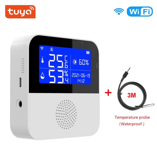 Tuya Smart Home WIFI Temperatura Humedad Sensor Alarma Higrómetro Termómetro - Imagen 10 de 31