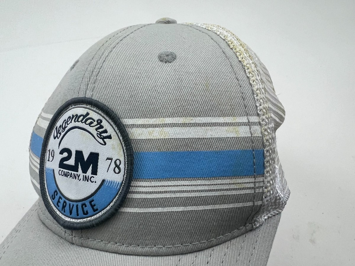 2M Company Hat Cap Snapback Gray White Adjustable Embroidered Mens