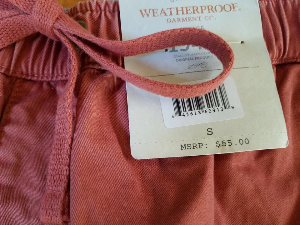New WEATHERPROOF Men's Size S Small Elastic Waistband Red Brick Shorts $55 - Image 2 of 4