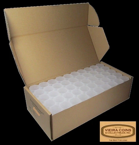 Box of 100 Guardhouse Square Coin Tubes Silver Round Medallion 39mm -#7881675