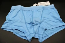 Hom Mens blue white cotton modal HO1 trunk underwear size M