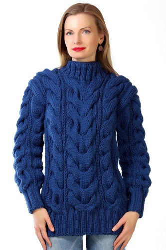 Cable wool sweater thick designer pullover hand knitted warm jumper SuperTanya - Picture 17 of 24