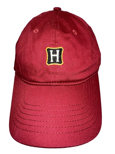 Hogwarts Logo with Black White Gold H on Maroon Hat Cap Harry Potter Hook Loop - Picture 1 of 13