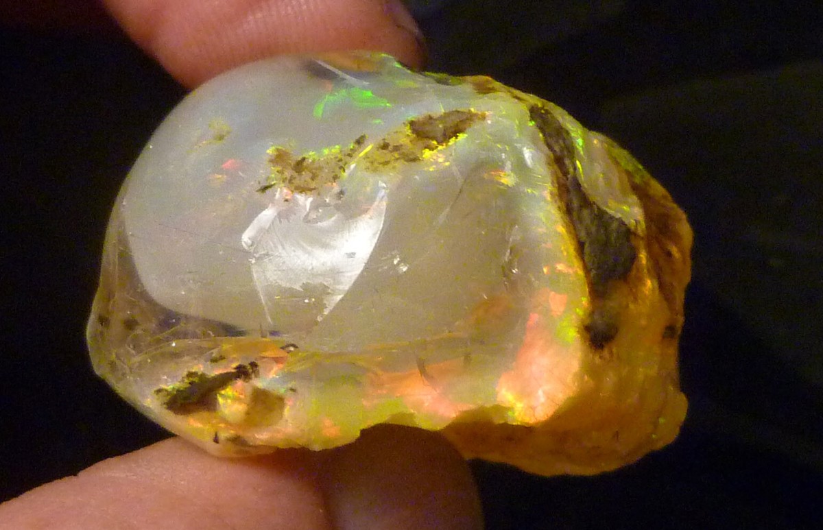 Rare Ghost OPAL Ethiopia Precious Opal Crystal with a Ghost