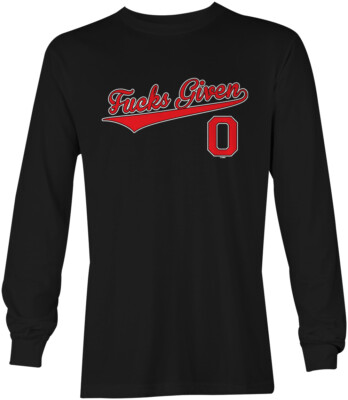 Zero F's Given - Funny Jersey Sarcastic Sports Unisex Long Sleeve Shirt
