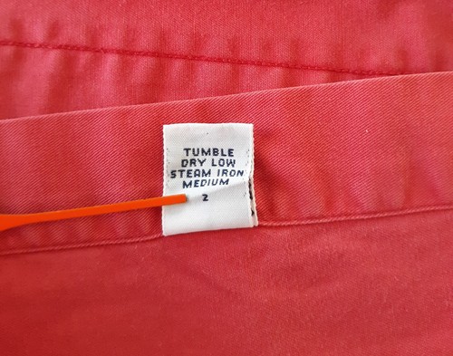 Camicia Ralph Lauren Blake rosso corallo con bottoni taglia L manica corta tinta unita - Foto 7 di 7