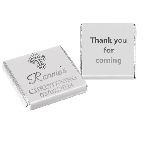 Personalised Chocolate Christening Baptism Favours Neapolitan Silver Gold Foils - Picture 18 of 20