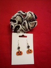Halloween Crochet Handmade With Love Ruffle Hair scrunchies New