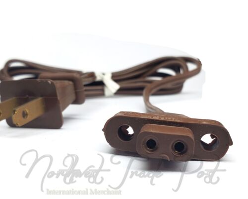 Non-Polarized 2-Pin Power Cord with Ears for Vintage Solid State TV Stereo Radio - Picture 6 of 9