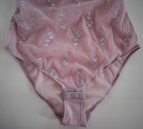 $170 NUOVO CHRISTIES ITALIA Viola RICAMATO FLOREALE Body unico pezzo 38B I-4 - Foto 3 di 12