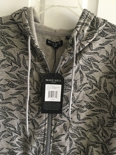 NWT Brave Soul London Leaf Design Hoodie XL - Picture 2 of 5