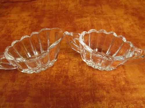 Vintage (1930s-50s) Heisey Cream Pitcher & Open Sugar Bowl Glass Crystolite  - Picture 2 of 10