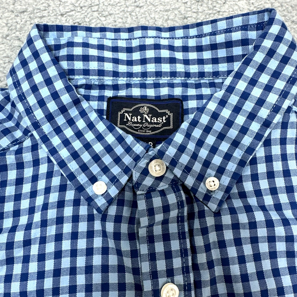 Nat Nast Shirt Men's 2XLB Plaid Long Sleeve Button Down Luxury Originals Cotton - Image 2 of 4