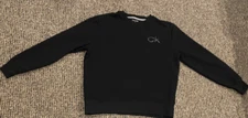 Calvin Klein  Mens Black CK  Logo Pullover Sweatshirt