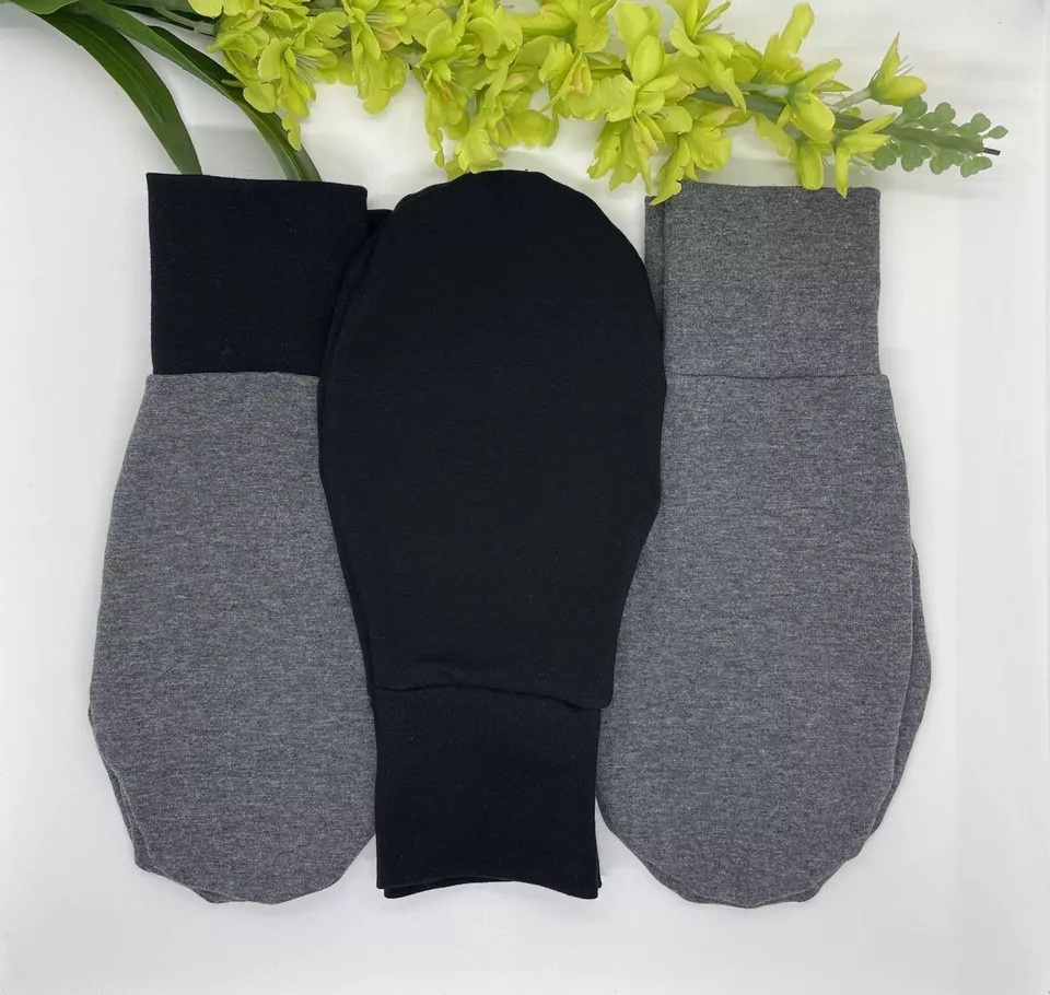 Mitones de algodón orgánico sin arañazos/mitones hechos a mano para adultos/mitones para necesidades especiales Foto 2 de 4