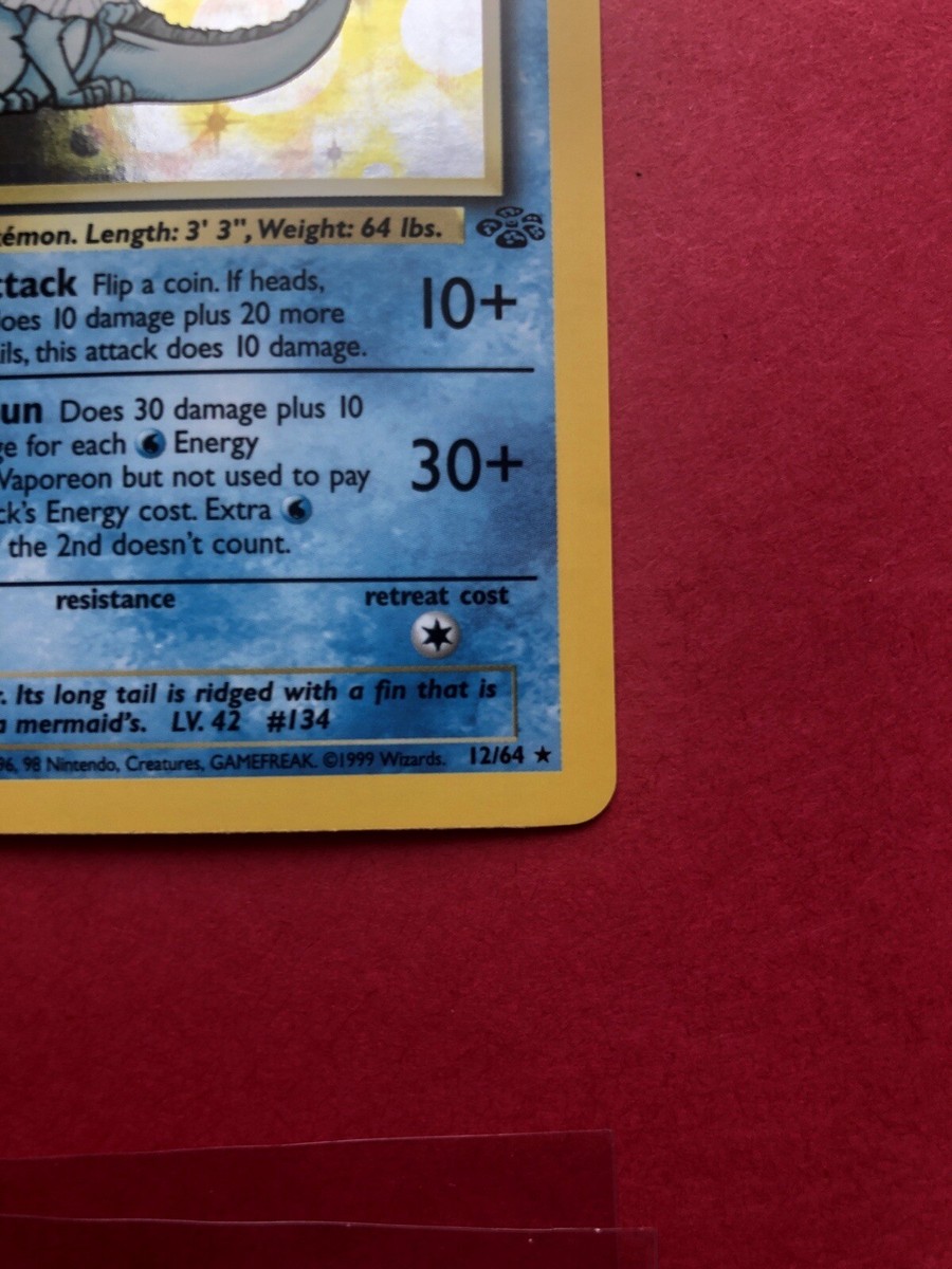 Vaporeon 12/64 Pokemon Trading Card Game Jungle Set Unlimited
