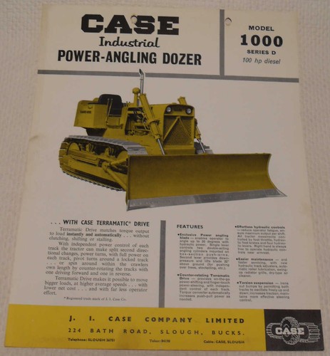 Hojas de folleto vintage modelo 1000 pala de tractor, excavadora, ala lateral c1962 - Imagen 3 de 5