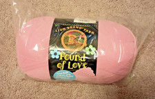  1 Skein Lion Brand Pound of Love Yarn, Pink 4 Medium Knit Crochet 16 oz