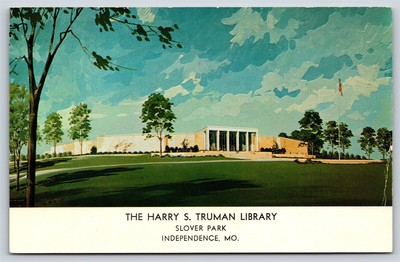 MO Independence, Harry S Truman Library Slover Park Artist Rendering, Chrome Unp