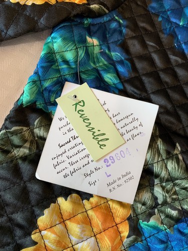 NWT Scared Threads Quilted Floral Animal Print Reversible Jacket Sz Large - Picture 3 of 12